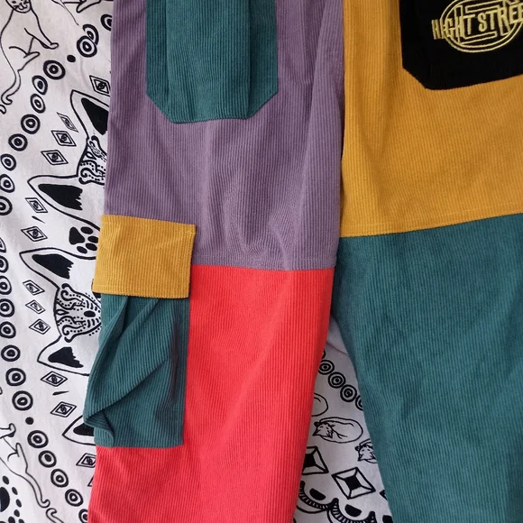 Elfric Eden Colorblock Patchwork Corduroy Pants - Picture 8 of 9